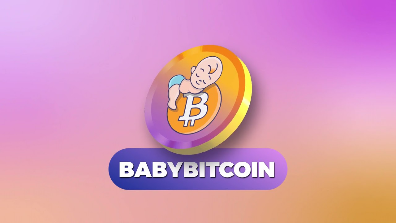 Baby Bitcoin logo on pink background