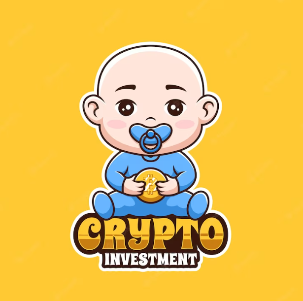 picture of a child sitting on the inscription crypto investment and holding the Bitcoin logo