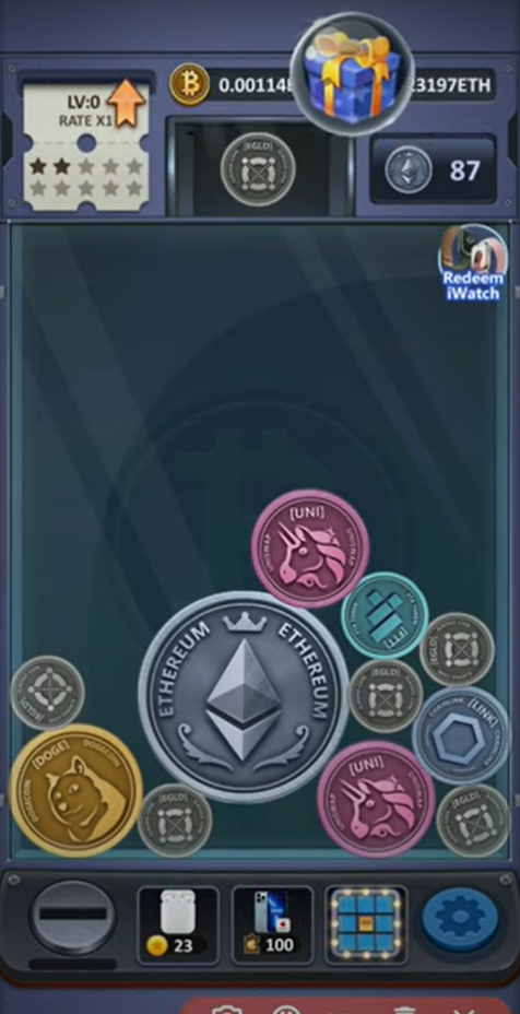 a screenshot of the cryptocurrency game Bitcoin 2 moon