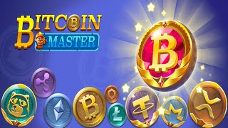 a cryptocurrency online game Bitcoin Master with depicted bitcoins on it