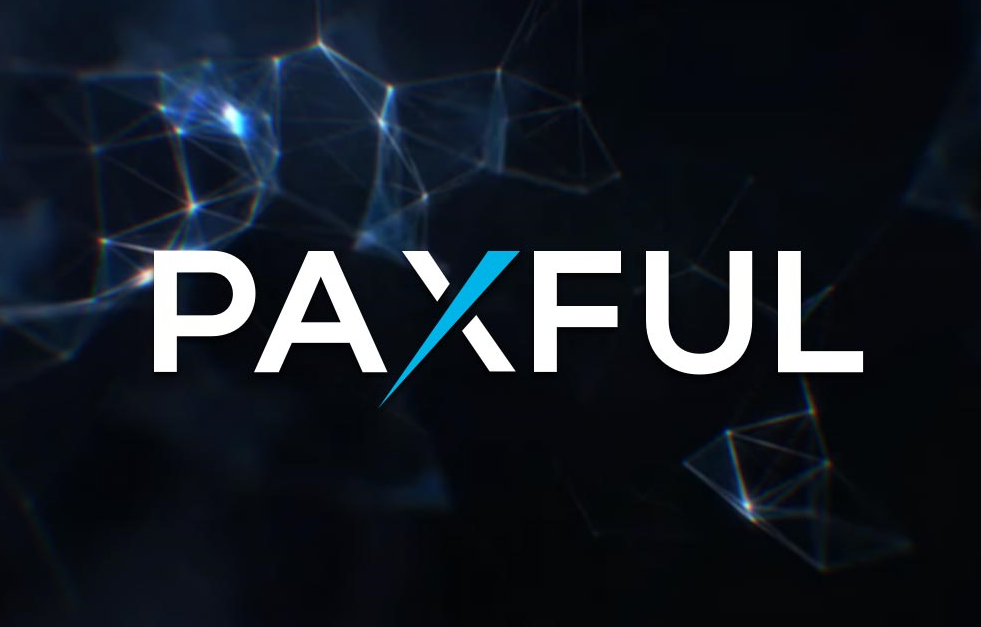 Paxful logo on the black background